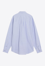 Givenchy Embroidered Logo Long-Sleeved Shirt Light Blue BM616915H7/R_GIV-453
