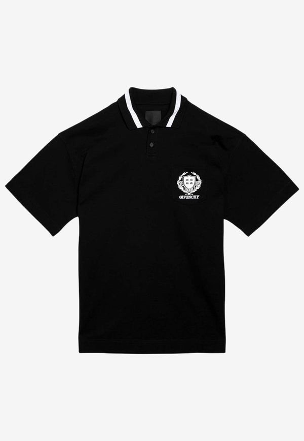 Givenchy Logo Embroidered Polo T-shirt Black BM71KX3YL0/O_GIV-001