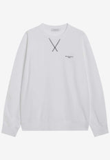 Givenchy Logo Embroidered Crewneck Sweatshirt White BMJ0P63YS1/S_GIV-100