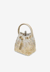 Jimmy Choo Bon Bon Crystal-Embellished Top Handle Bag BON BON XDR GOLD/SILVER