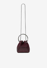 Jimmy Choo Bon Bon Dégradé Crystal Mesh Bucket Bag Bordeaux BON BON ZKE DEEP MERLOT/DARK SILVER