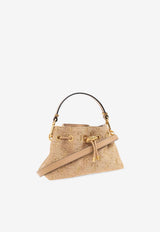 Jimmy Choo Small Bon Bon Logo-Embellished Shoulder Bag BON BON BCKTE/WSMIRQ NATURAL/CAPPUCCINO/GOLD