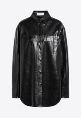 Sportmax Borel Leather Shirt Jacket Black BORELLE/R_SPORM-002