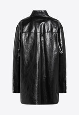 Sportmax Borel Leather Shirt Jacket Black BORELLE/R_SPORM-002