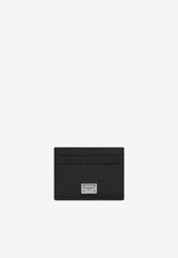 Dolce & Gabbana Logo Plate Leather Cardholder Black BP0330 AG219 80999