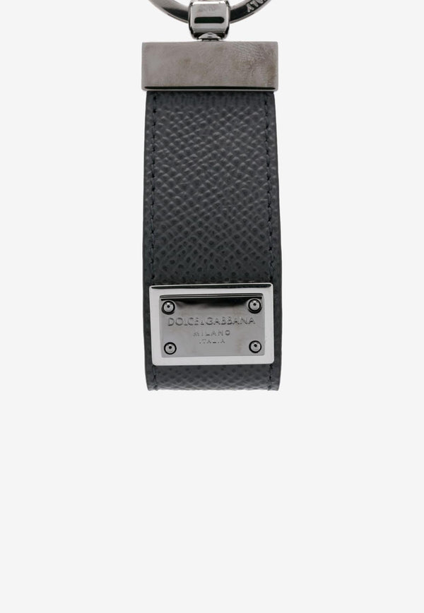 Dolce & Gabbana Logo Plate Keyring Gray BP1371 AG219 8H708
