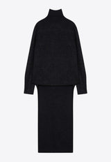 Givenchy High-Low Turtleneck Wool-Blend Sweater Gray BW90RS4ZNC/P_GIV-025