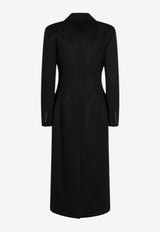 Givenchy Wool Single-Breasted Long Coat Black BWC0DW166V/R_GIV-001
