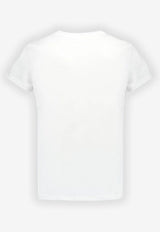 Balmain Kids Girls Crewneck T-shirt with Maxi Bow White BX8B51-Z3186_WHITE BLAC