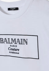 Balmain Kids Boys Logo Print T-shirt White BX8P51-Z3186_WHITE BLAC
