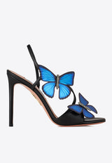 Aquazzura Babylon 105 Butterfly Applique Sandals BYLHIGS0-NAP-000 Black