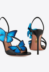 Aquazzura Babylon 105 Butterfly Applique Sandals BYLHIGS0-NAP-000 Black