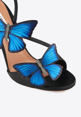 Aquazzura Babylon 105 Butterfly Applique Sandals BYLHIGS0-NAP-000 Black