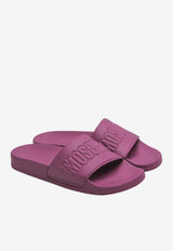 Moschino Logo PVC Pool Slides MA28022G1GM1B668 PVC GIACINTO Pink