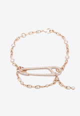 Chaine d'Ancre Punk MM Cuff Bracelet in Rose Gold and Diamonds