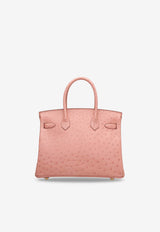 Birkin 30 Verso in Terre Cuite Ostrich Leather with Gold Hardware