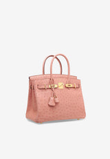 Birkin 30 Verso in Terre Cuite Ostrich Leather with Gold Hardware