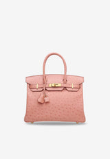 Birkin 30 Verso in Terre Cuite Ostrich Leather with Gold Hardware