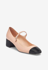 Rene Caovilla Kristen 40 Two-Tone Crystal Pumps Nude C12185-040-NA01Y263 SKIN LAMB/JET STRASS