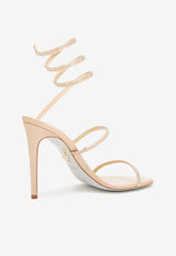 Rene Caovilla Cleo 105 Crystal Embellished Sandals C12369-105-R001V104 BEIGE SATIN/GOLDEN SHADOW