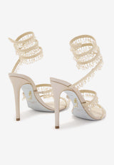 Chandelier 105 Heeled Sandals with Crystals