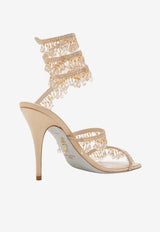 Rene Caovilla Chandelier 100 Embellished Satin Sandals Beige C12692-100-R001V104 BEIGE SATIN/GOLDEN SHADOW STRASS