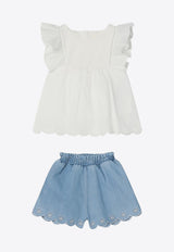 Chloé Kids Baby Girls Ruffled Top and Shorts Set Multicolor C20401CO/Q_CHLOE-N48