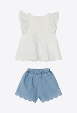 Chloé Kids Baby Girls Ruffled Top and Shorts Set Multicolor C20401CO/Q_CHLOE-N48