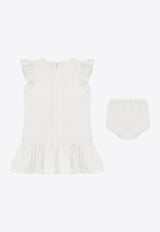 Chloé Kids Baby Girls Ruffled Dress Set -Set of 2 White C20422/117_OFF-WHITE