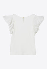 Chloé Kids Girls Short-Sleeved Ruffled Top White C20490/117_OFF-WHITE