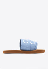 Chloé Kids Girls Woody Flat Slides Light Blue C20508/Z10_DENIM