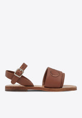 Chloé Kids Girls Logo Leather Sandals Brown C20510-BLE/Q_CHLOE-33A