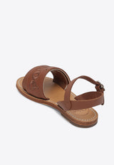 Chloé Kids Girls Logo Leather Sandals Brown C20510-BLE/Q_CHLOE-33A