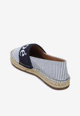 Chloé Kids Girls Logo Striped Espadrilles Blue C20511CO/Q_CHLOE-V21