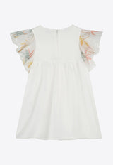 Chloé Kids Baby Girls Printed Ruffled Dress C20552/117_OFF-WHITE