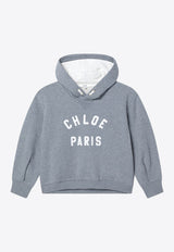 Chloé Kids Girls Logo Print Hooded Sweatshirt Gray C20646CO/R_CHLOE-A46