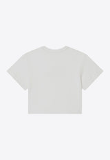 Chloé Kids Girls Embroidered Logo Cropped T-shirt White C20655-CCO/R_CHLOE-117