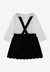 Chloé Kids Girls Layered Velvet Dress Blue C20716-BCO/R_CHLOE-N68