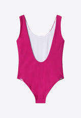Chloé Kids Girls Logo Print One-Piece Swimsuit Fuchsia C20866NY/S_CHLOE-46S