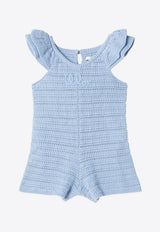 Chloé Kids Girls Openwork Knit Romper Light Blue C20900-BCO/S_CHLOE-80J