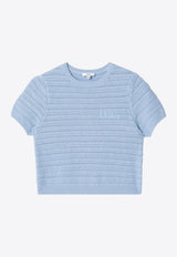 Chloé Kids Girls Openwork Knit Top Light Blue C21225CO/S_CHLOE-80J