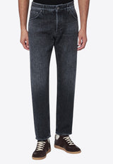 Washed Straight-Leg Jeans