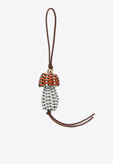 Loewe Leather Mushroom Pendant Key Chain White C621232XK1LE/S_LOEW-9537