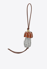 Loewe Leather Mushroom Pendant Key Chain White C621232XK1LE/S_LOEW-9537