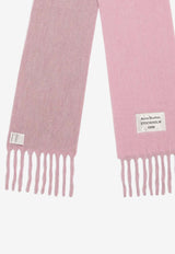 Acne Studios Logo Patch Wool-Blend Scarf Pink CA0343DWO/R_ACNE-AN4