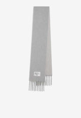 Acne Studios Logo Patch Wool-Blend Scarf Gray CA0343DWO/R_ACNE-AO6