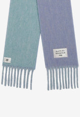 Acne Studios Two-Tone Wool-Blend Scarf Blue CA0343WO/R_ACNE-DMJ