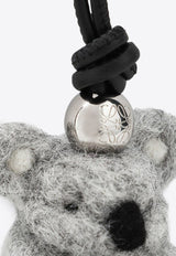 Loewe Koala Felt and Leather Pendant Keychain Brown CA36232X33WO/R_LOEW-1157