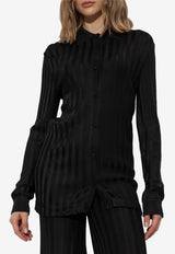 Tom Ford Striped Long-Sleeved Shirt CAK377-YAX880 LB999 Black