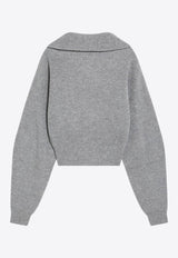 Sportmax Calipso Zip-Up Knitted Cardigan Gray CALIPSOWO/R_SPORM-004